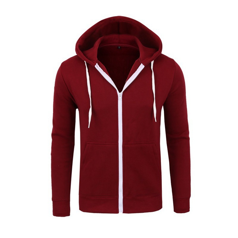 Cross-border hombre primavera y otoño casual moda sólida camiseta camiseta deportiva de manga larga con chaqueta con cremallera cardigan camiseta hombre