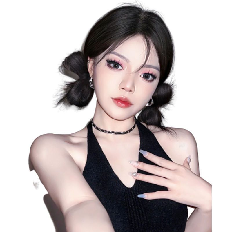 Peluca banda de pelo lindo esponjoso arco bola cabeza femenina updo artefacto hanfu Bun estilo antiguo bola cabeza peluca