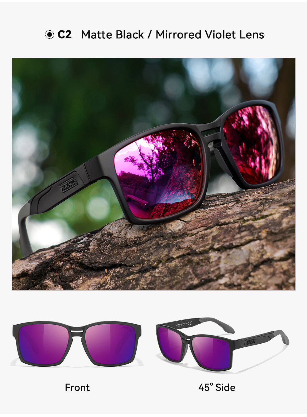 KDEAM Polarisierte Sonnenbrille TR90 Outdoor-Sportbrille UV-Schutz KD0736