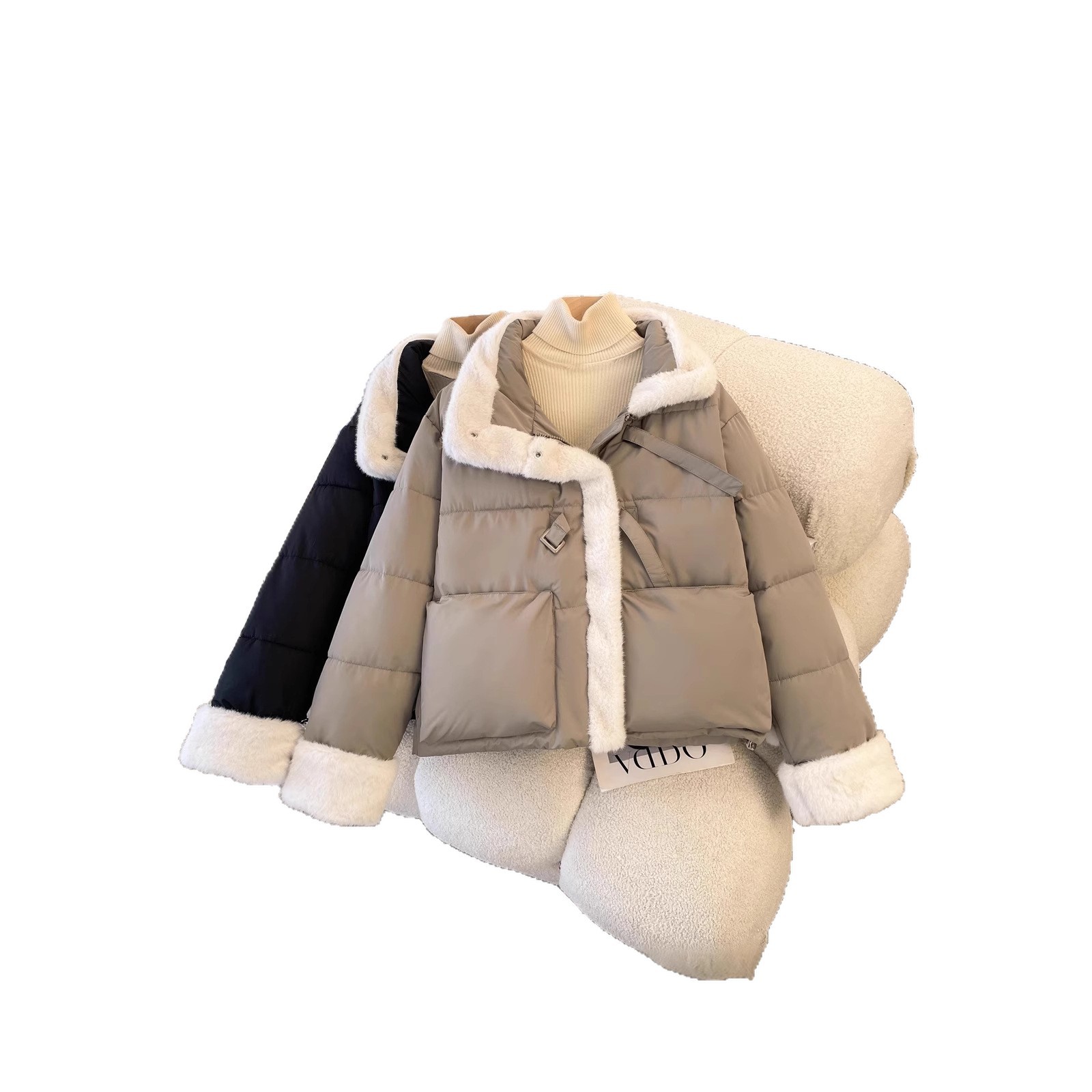 2025 ropa de algodón nacional de piel de cordero de invierno nuevo cuello de collar caliente pan abrigo al por mayor