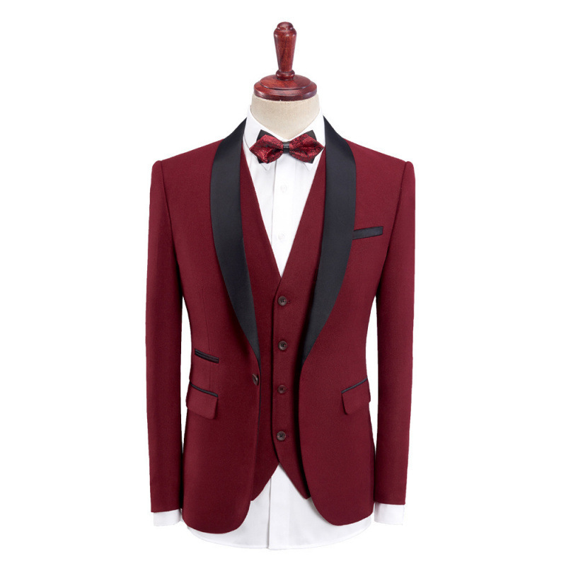 Abbigliamento uomo Abiti da sposo da uomo Smoking da sposo con risvolto a scialle Maniche lunghe per occasioni formali e informali Alla moda_voghion.com