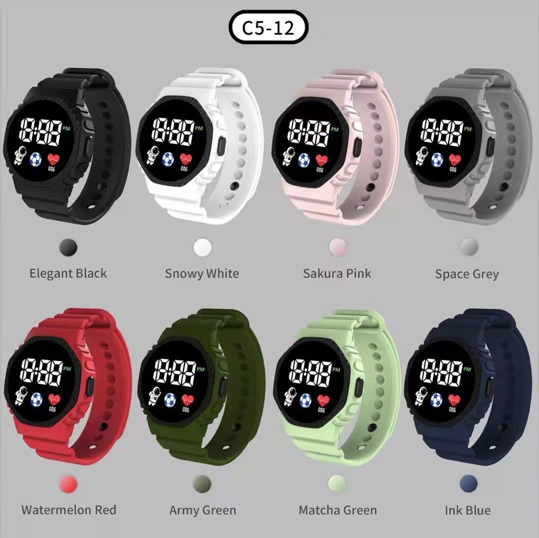 Led Electronic Watch C5-12 Astronaut Square Trendy Gift Digital Sports Student Wristband