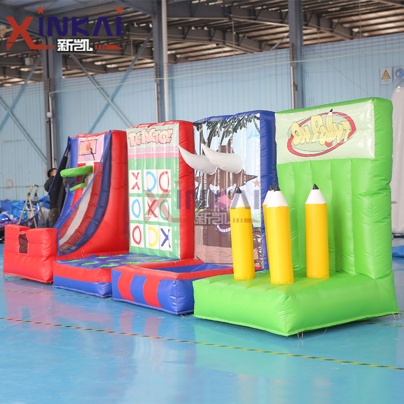 Juegos divertidos 4 en 1 carnaval inflable Juegos de tiro