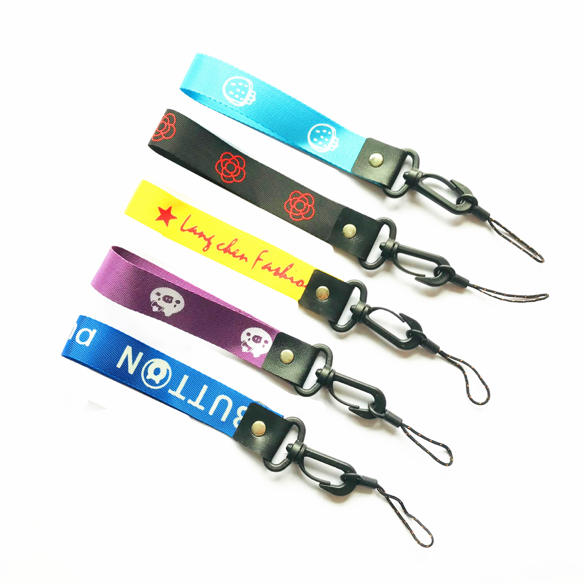25cm Wide Short Mobile Phone Lanyard 2-in-1 Hooks Fashion Brand ID Card Holder Wrist Strap
