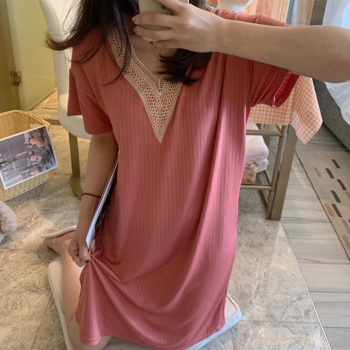 Transmisión en vivo el comercio exterior 2023 verano princesa estilo camisón dulce linda chica corazón manga corta hogar desgaste celebridad en línea se puede usar fuera