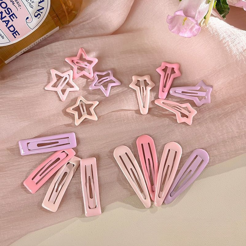 Clip de cabello de dopamina rosa, frente feminina, clip de cepa, clip de cabello lateral, clip de cabello dulce y lindo, tocado de cabello