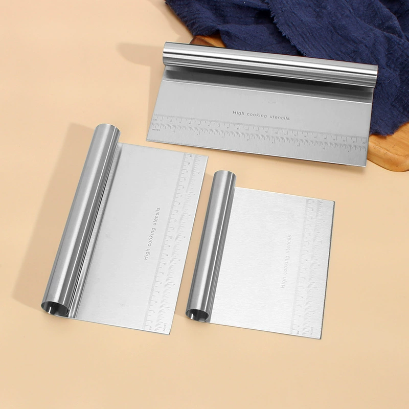 В наличии ручка для резки муки из нержавеющей стали со шкалой рисовых рулетов скребок для говяжьего пирога инструмент для выпечки