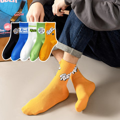 襪子男中筒襪新款秋冬季男襪潮流高幫籃球襪男士運動嘻哈原創棉襪