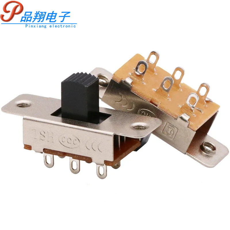 SS22D32两档六脚拨动开关2档6脚滑动开关双排2P2T孔脚带耳朵