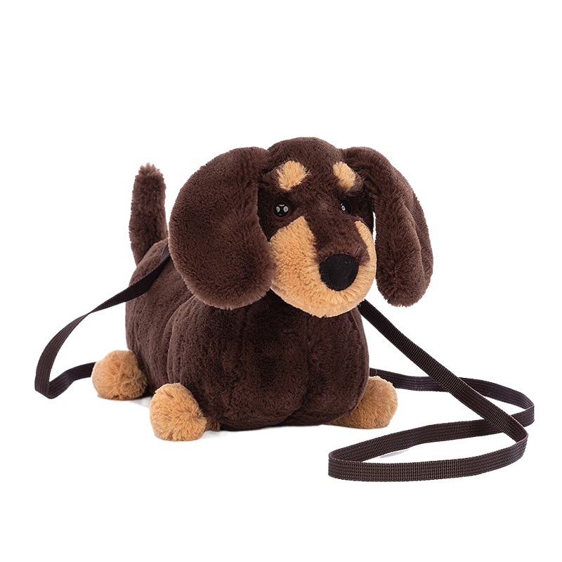 Bolsa de perro de salchicha 2023 nuevo todo partido peluche juguete cachorro muñeca bolsa Linda muñeca de dibujos animados bolsa de mensajero