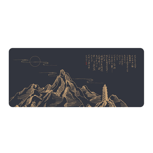 Extra large mouse pad, gilded Chinese style anti-slip wrist guard for girls and boys, office computer desk pad, student desk keys