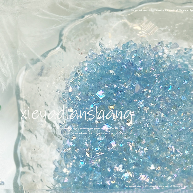 Nail Art Gravel Ins Fine Flash Color Gravel Nail Art Jewelry Advanced Sense Crystal Crushed Ore DIY Wear Armor Material