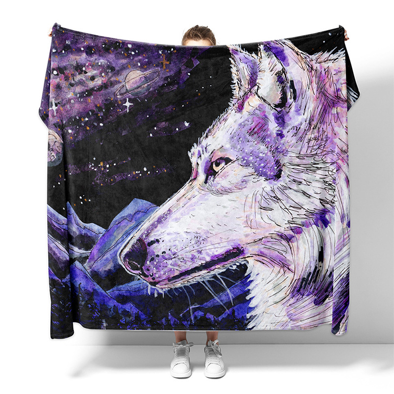 Fotos de mantas transfronterizas Impresión digital Manta de lana de brida tridimensional 3D Manta de aire acondicionado Tapa de tapicería Personalización de la imagen