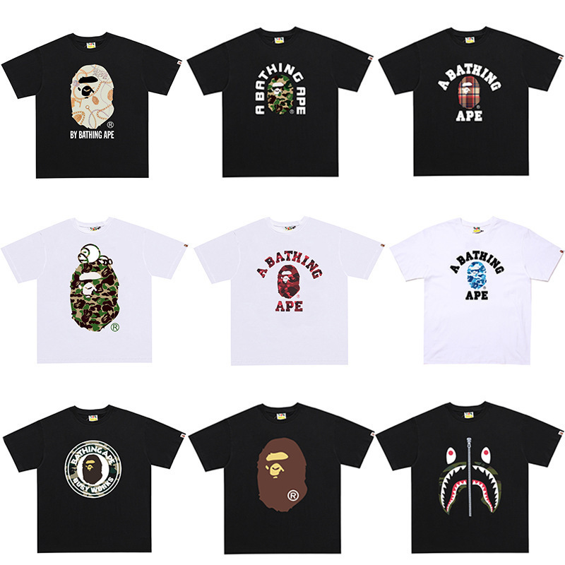 国境を越えた貿易トレンディなブランド半袖メンズレタープリントアメリカンストリートルーズカップルカジュアルTシャツ半袖シャツ|undefined