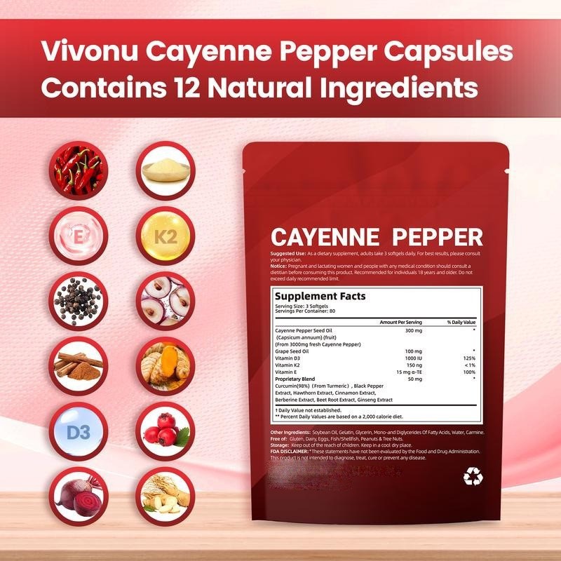 Chili Pepper Soft Capsules Vitamin Supplement