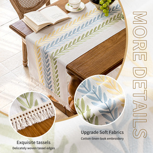2025 new tablecloth long cloth imitation cotton and linen coffee table TV cabinet cover cloth decoration home table table runner wholesale