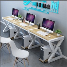 简约双人电脑桌家用学习书桌电脑学生情侣卧室办公桌简易桌子一体