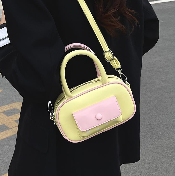 Trendy nicho con bolsos pequeños para mujer 2025 nuevo bolso de hombro de todo fósforo de color en contraste versión coreana del pequeño bolso cuadrado de mensajero de cercanías
