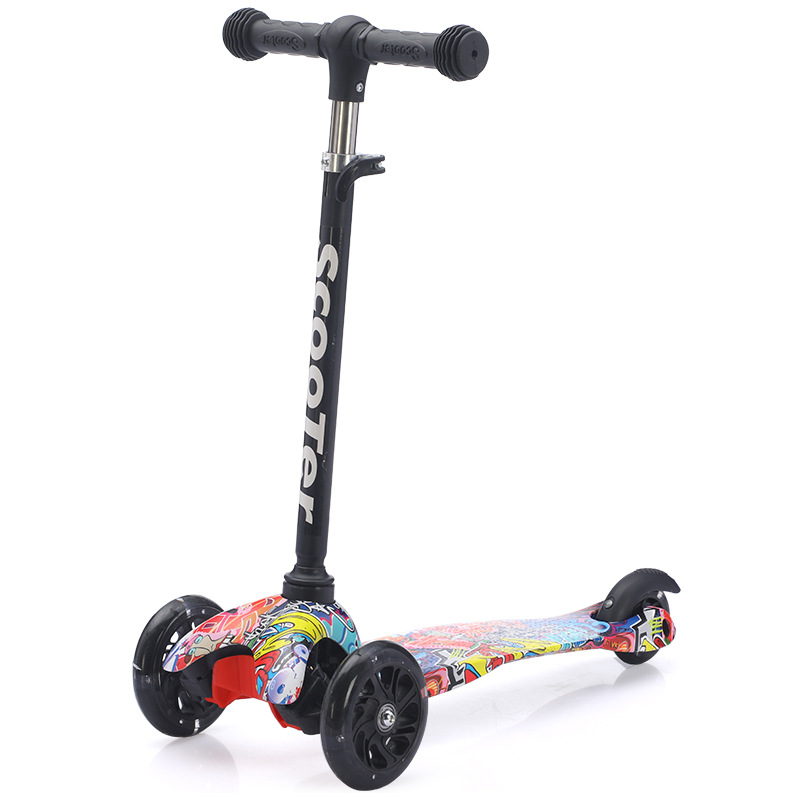 Scooter para niños 1 - 3 - 6 - 12 años Scooter para niños Hombres y Hombres Baby Flash Wheel Scooter de una sola pata Patina