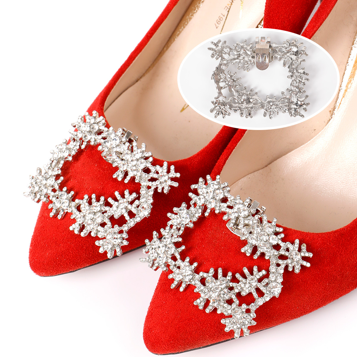 Zapatos de mujer desmontables accesorios decorativos de metal accesorios de Vamp zapatos de flor de zapato de todo fósforo zapatos de hebilla dedo del pie accesorios de diamantes de imitación