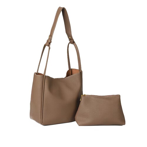 Premium Fashion Versatile Large Capacity Casual Soft Leather Lychee Pattern Korean Style Single Shoulder Crossbody Handheld Mother and Child Tote Bag