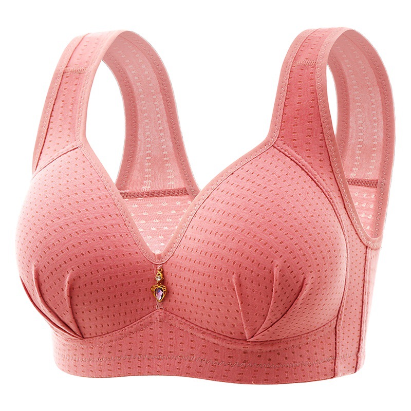 Fábrica al por mayor mamá Chaleco de mediana edad y ancianos Delgado inalámbrico pecho grande pequeña ropa interior suave sujetador de soporte superior