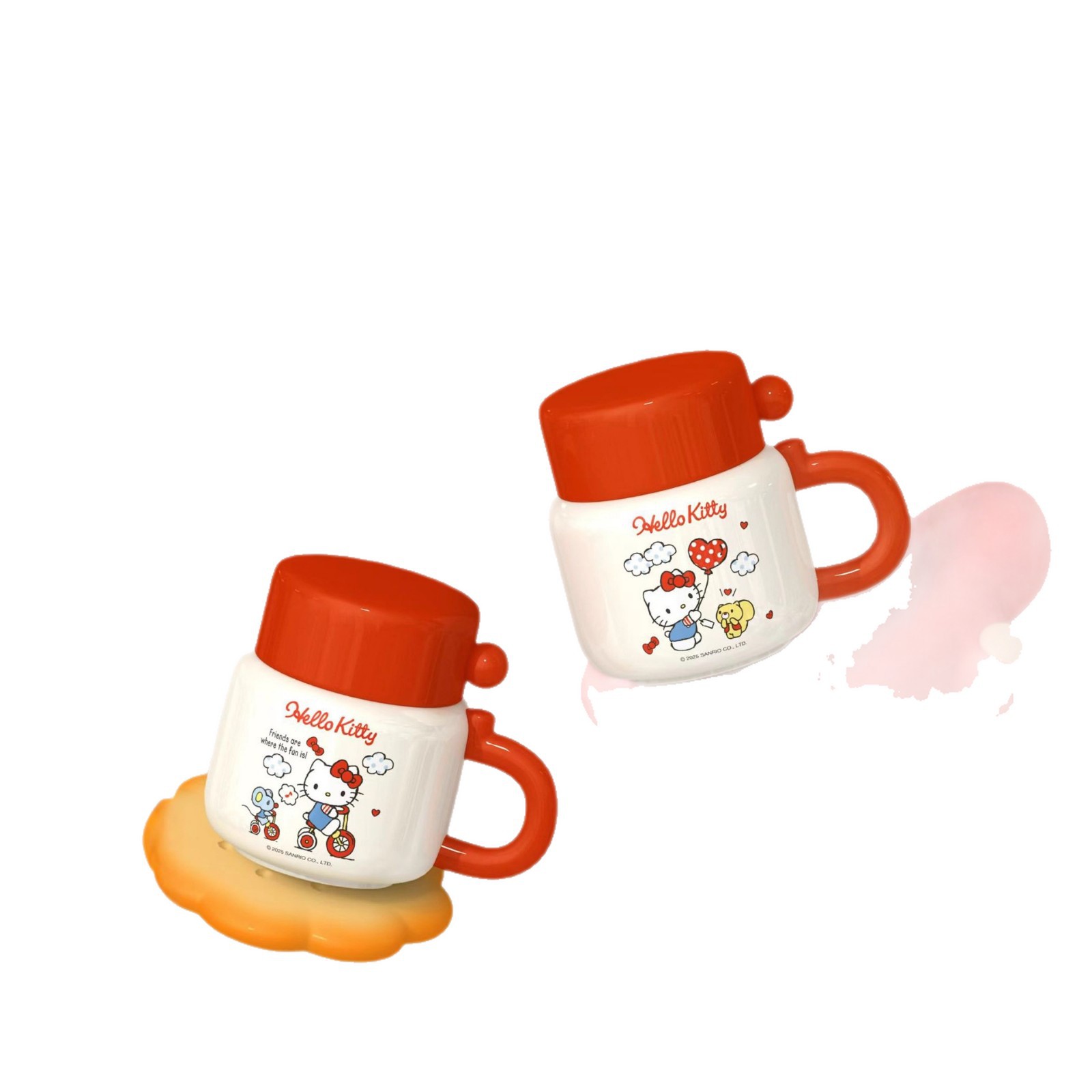 Creativo Sanrio KT taza de cerámica taza de alto valor de caricatura marca taza de regalo de chicas lindas