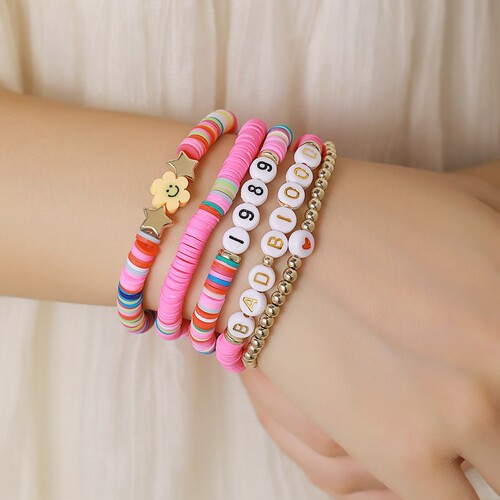 European and American hot selling Taylor Music 1989 polymer clay bracelet bohemian style letter set bracelet wholesale