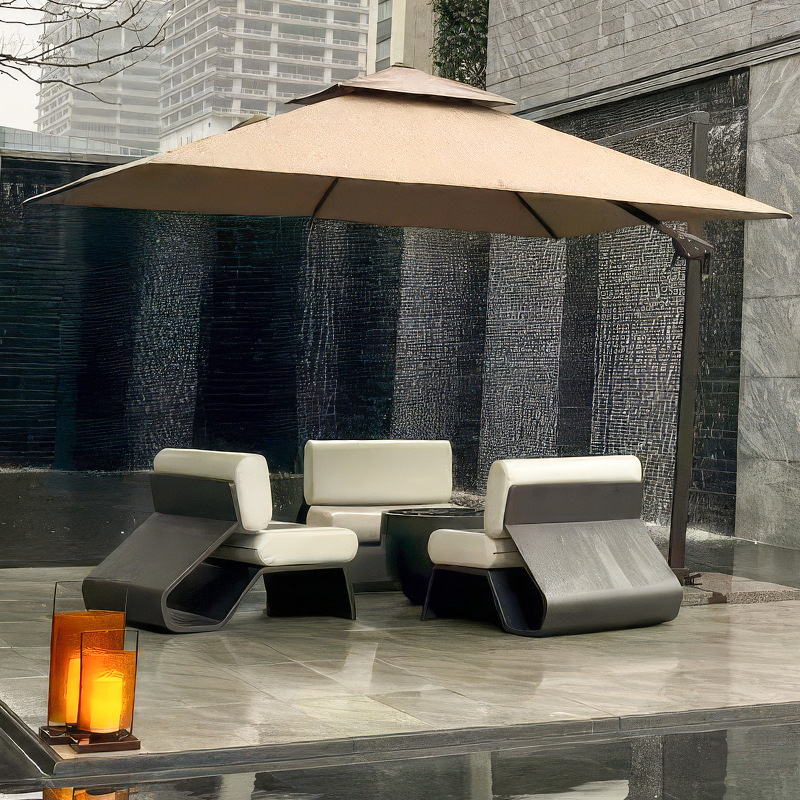 Sofá de aleación de aluminio al aire libre creativo patio villa hotel terraza al aire libre impermeable jardín sala de sol silla de recepción