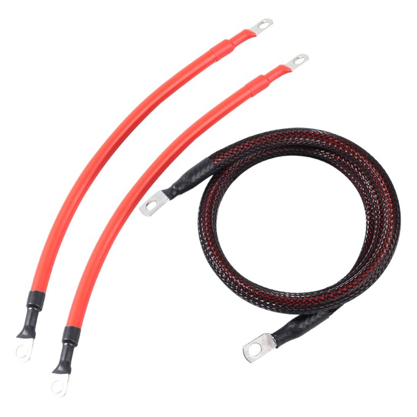 10 metros cuadrados coche conectado con batería positiva y negativa línea de electrodo generador inversor línea de conexión cobre puro cable de tierra negrita