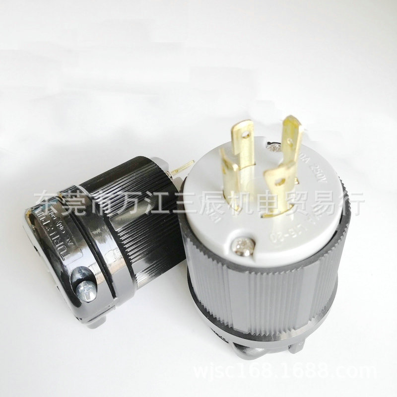 OLYMPIA台湾嵘光NEMA L15-20P引挂式插头WJ-8421 20A 4芯防脱落UL