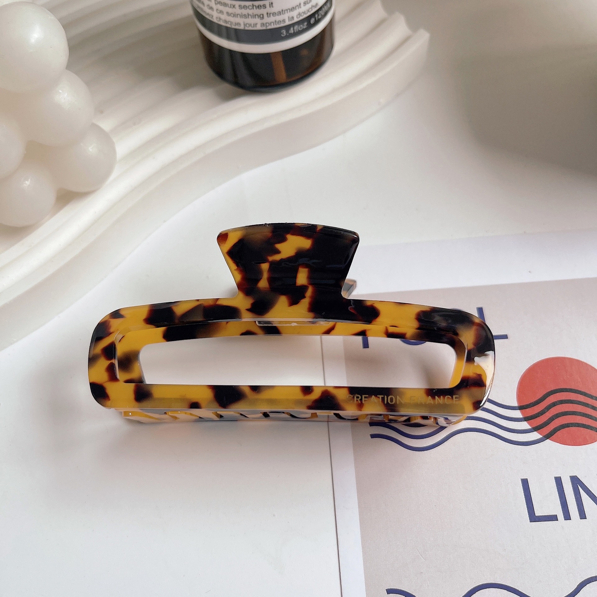 Xingyi nueva Corea del Sur acetato de pelo clip de línea retro horquilla cuadrada francés simple hueco gran pelo agarre accesorios para el cabello