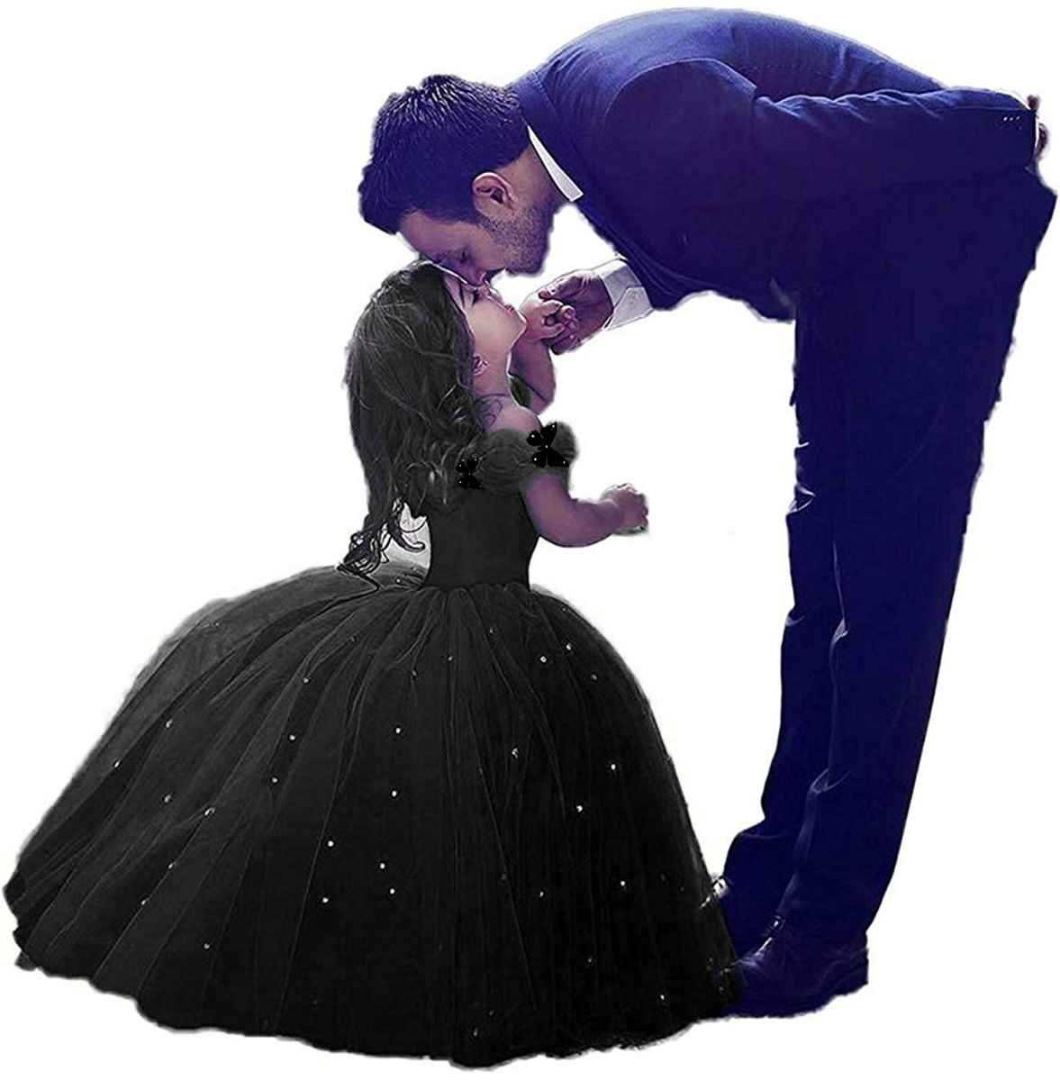 Ropa infantil transfronteriza, vestidos formales para niñas, vestidos de niña de las flores para bodas, vestidos de princesa Cenicienta de un solo hombro para niñas, vestidos largos de tul abullonados estilo anfitriona.