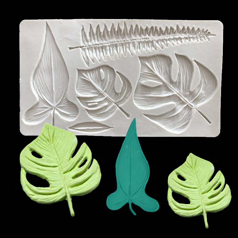Tortuga hoja fondant molde de silicona hoja de helecho molde de decoración de pastel de chocolate molde de chocolate