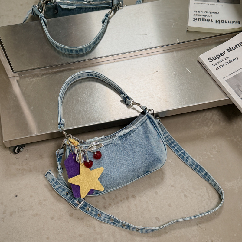 Bolsa de mano de denim para mujeres 2026 nuevo verano de moda diaria de viaje de hombro bolso de brazo mochila image 1
