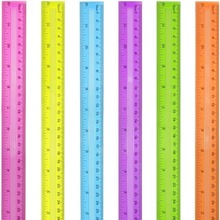 30公分直尺凹槽塑料尺子 彩色透明尺子塑 直尺30cm彩色尺