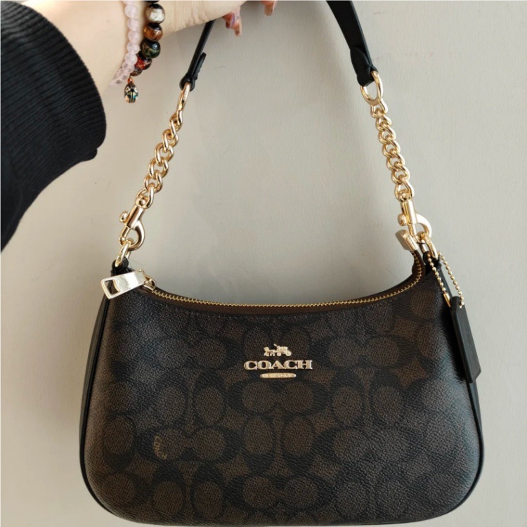 2025 Kojia Teri retro flor bolso de brazo de moda versátil impresión de cadena bolso mahjong bolso de hombro de mujer mochila