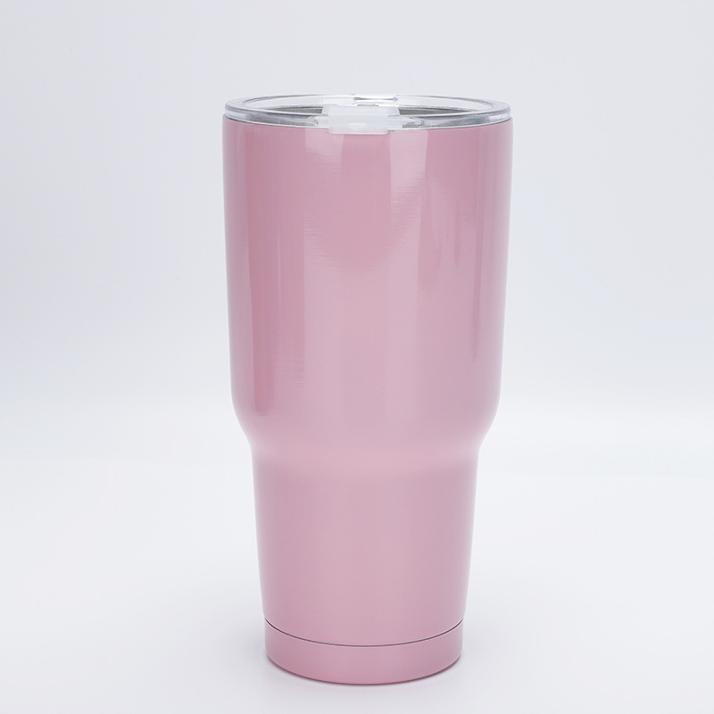 Amazon 30oz taza de coche de acero inoxidable de gran capacidad 304 taza de vacío de spray de plástico coche frío taza de helado al por mayor