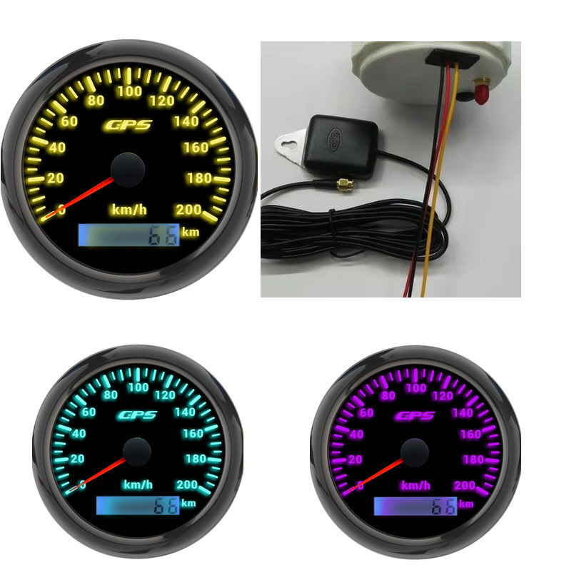 Skirui 85mm car modified ship yacht GPS speedometer 7-color backlight speedometer 0-200kmh