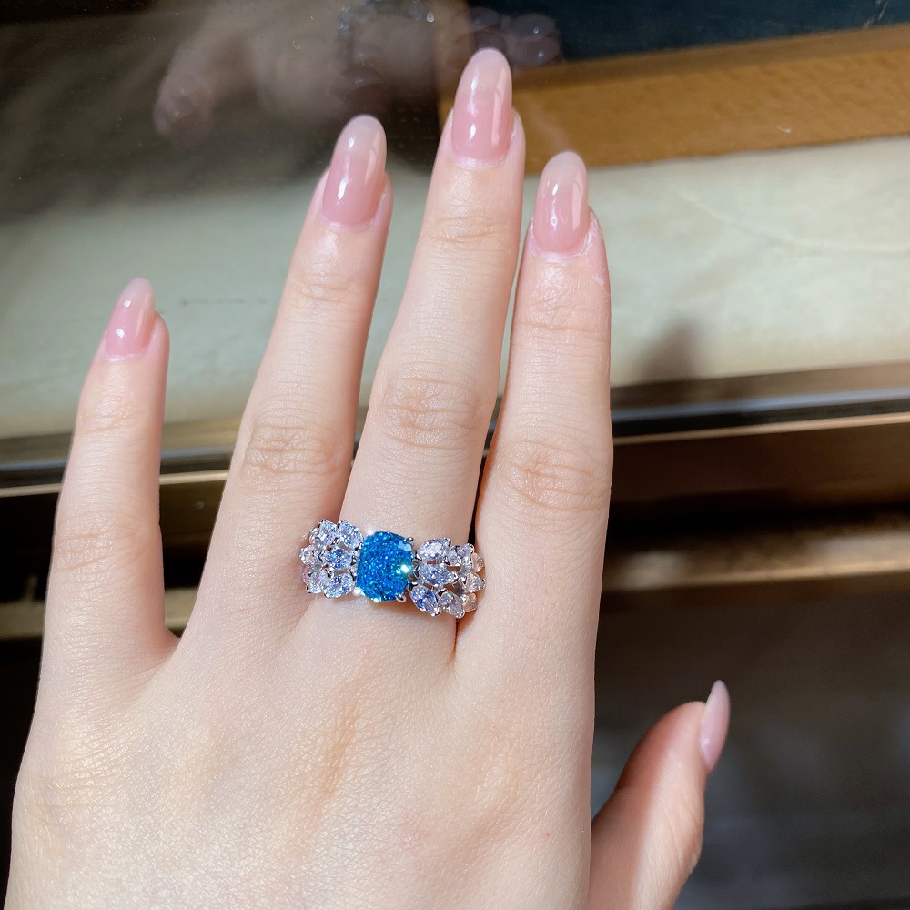 Fashion Butterfly Sterling Silver Inlay Zircon Rings 1 Piece