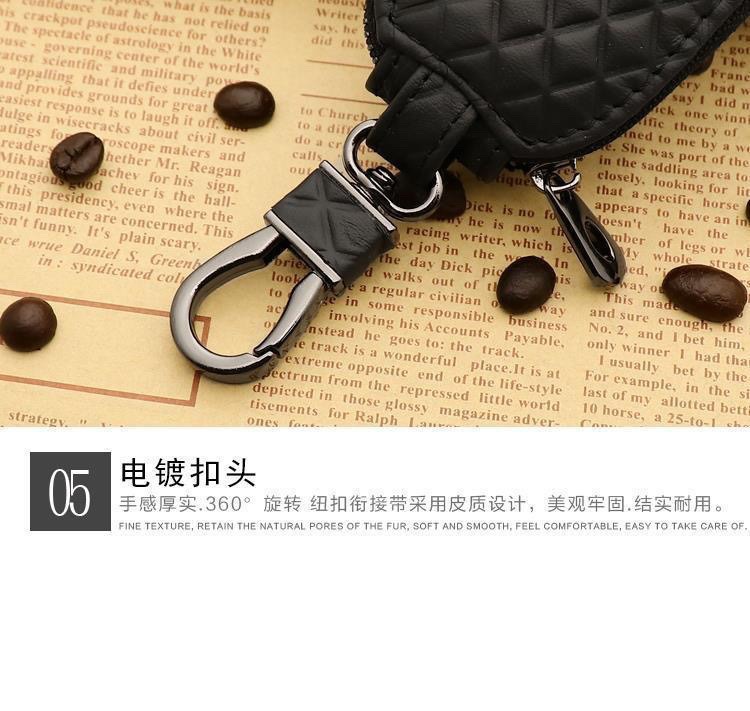 Genuine Leather Universal Car Key Bag Universal Men's and Women's Car Remote Control Protective Cover Korean Personalized Keychain