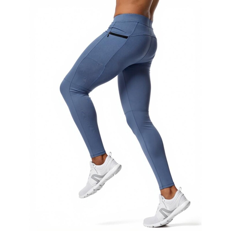 Men's Zip Pocket Fitness Pants Amazon Pro Sports Running Basketball Training Tights Breathable Quick-Dry