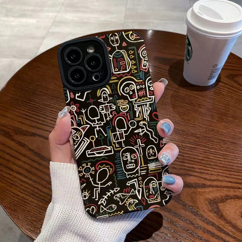 Foreign Trade Applicable Samsung S22 Mobile Phone Case Spider-man Toothpick Pattern S24 Personality Hand-painted Graffiti Full-cover Soft Protective Case