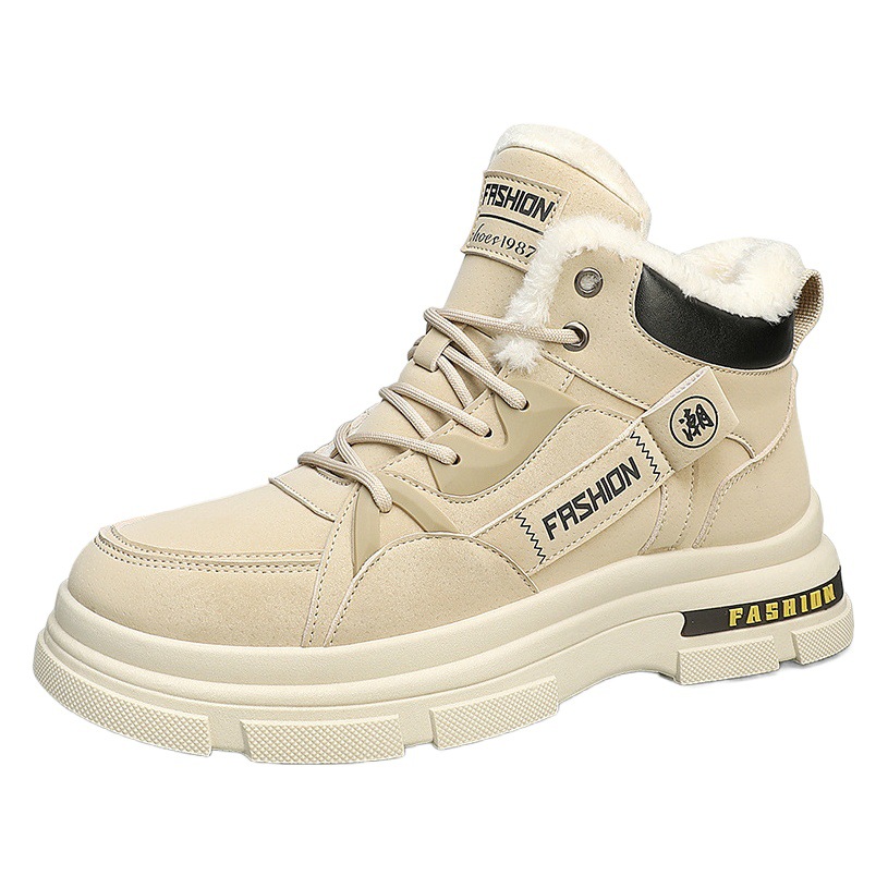 Botas de nieve para hombres con forro polar cálido otoño e invierno nuevos zapatos acolchados de algodón de alta calidad al aire libre deportes de moda Martin botas entrega de una sola pieza