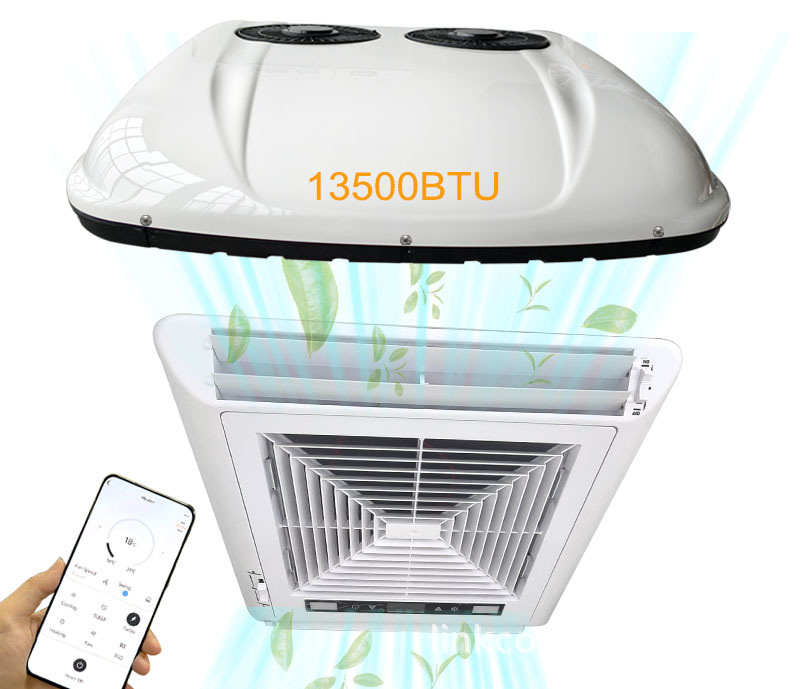 Cross-Border Popular 12V Parking Heating and Cooling Air Conditioner All-In-One Car Roof-Mounted Heat Pump Rv Air Conditioner Factory Wholesale