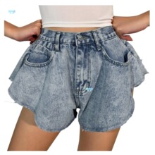 Solid Jeans Button Shorts Loose Shorts Funny Summer Casual