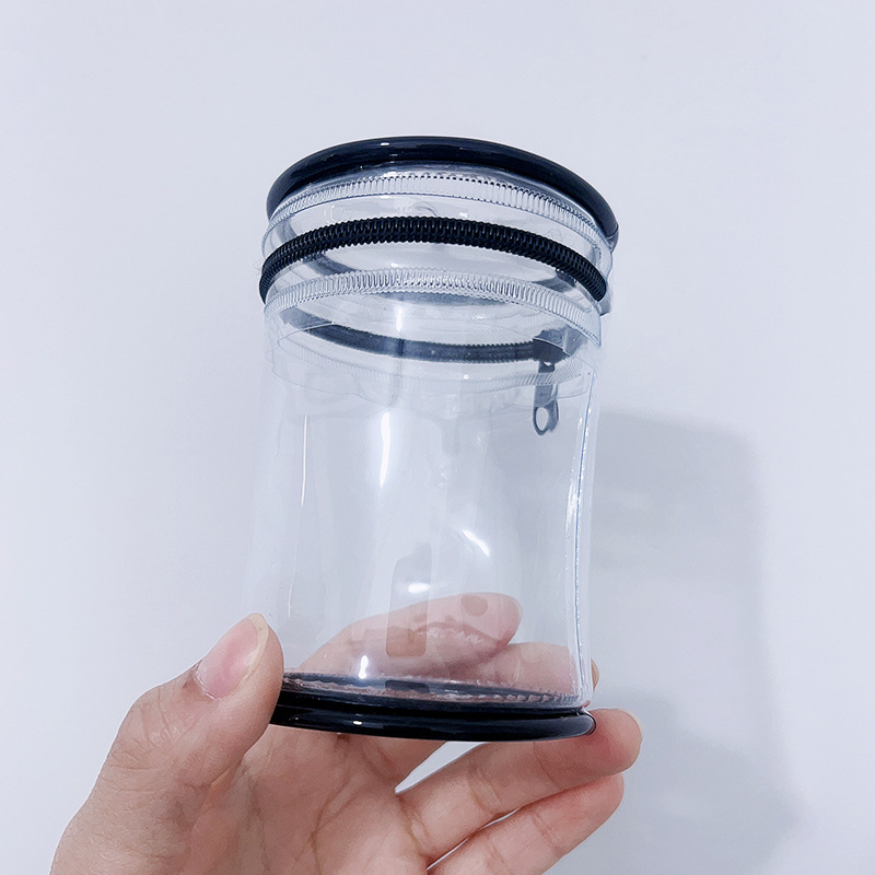 PVC 透明ベビーウォーキングバッグブラインドボックス収納ディスプレイバッグ防塵ジッパーアウト円筒形バッグバブルマートベビーバッグ|undefined