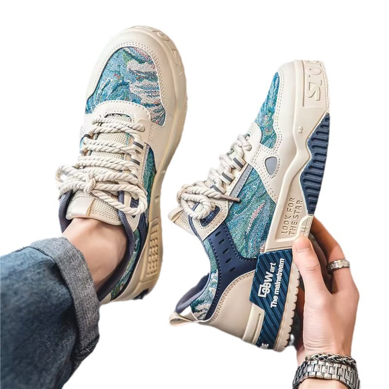 Zapatos de hombre transfronterizos, nuevos zapatos blancos de primavera, zapatillas de deporte de gran tamaño de tendencia coreana, zapatos deportivos de gran tamaño para adolescentes