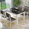 dining table and chair combination Small apartment Toughened glass Table 46 Simplicity modern household rectangle Having dinner Table