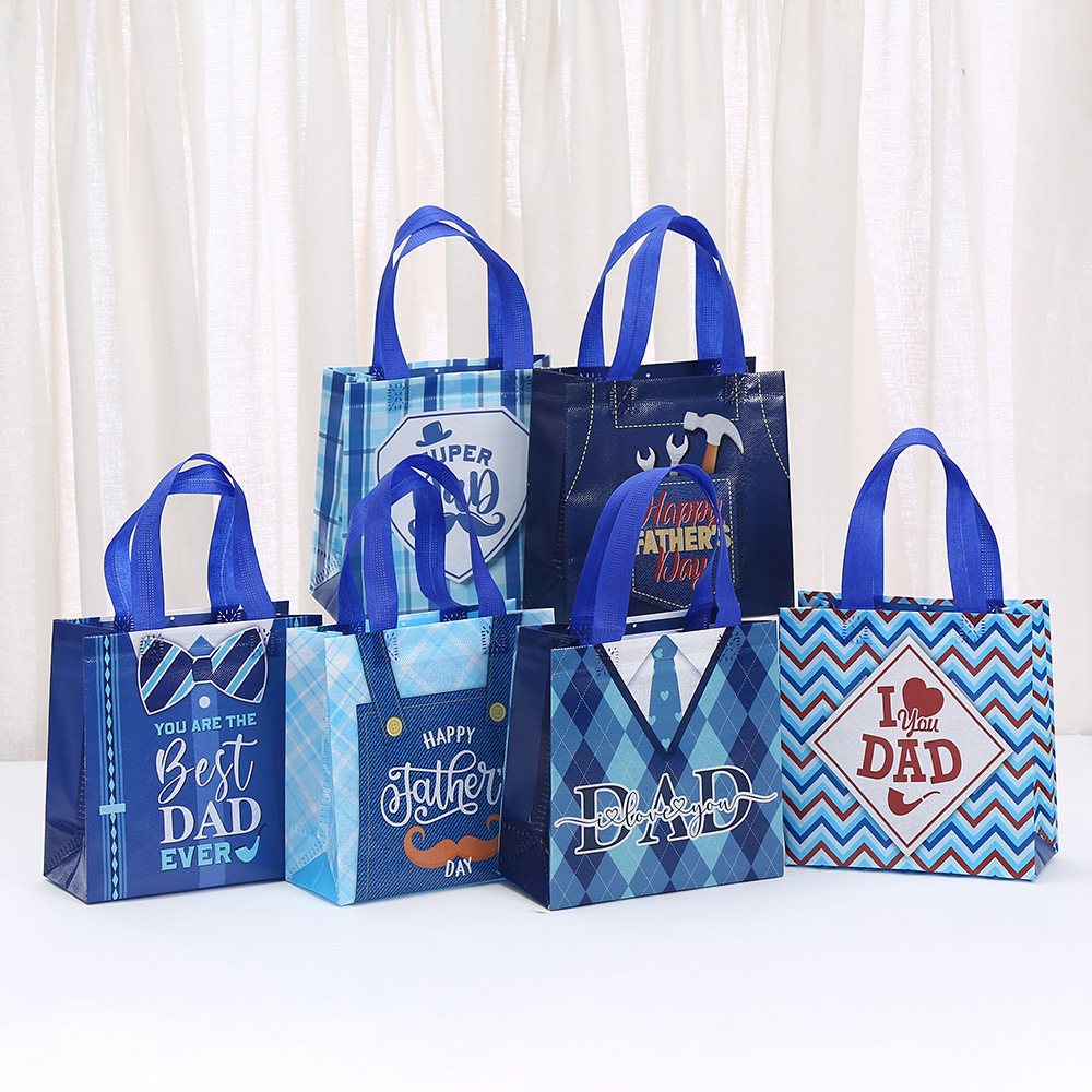 父亲节节日礼品袋无纺布手提袋商场购物包装袋子防水外卖袋批发